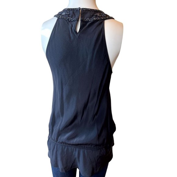 Twenty-One Women Peplum Hem Blouse Top Beaded Torrid High Neck Black Size Medium - Picture 2 of 4